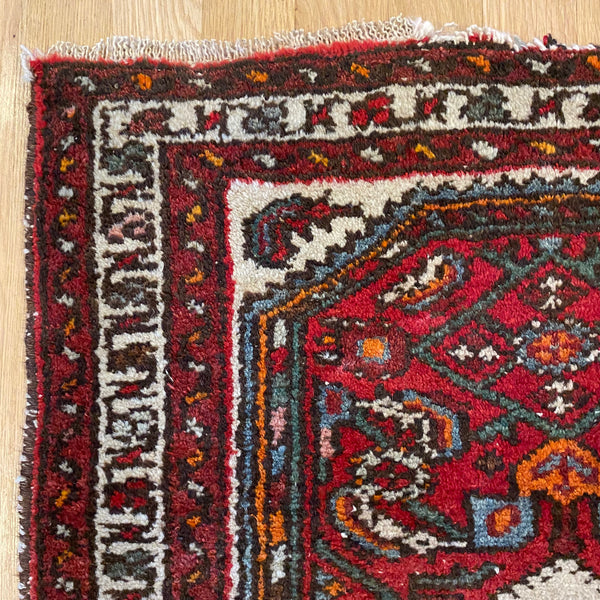 Vintage Rug, 2' x 2' 7 Red