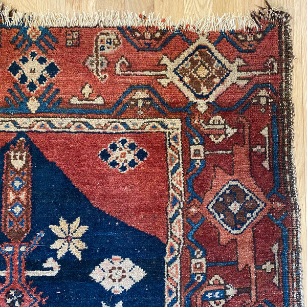 Vintage Rug, 3' 6 x 5' 5 Blue