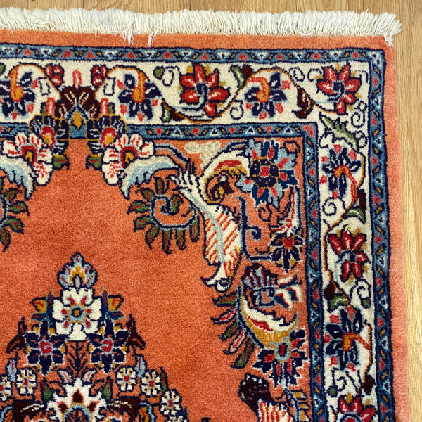 Vintage Rug, 2' 3 x 3' 2 Red Orange