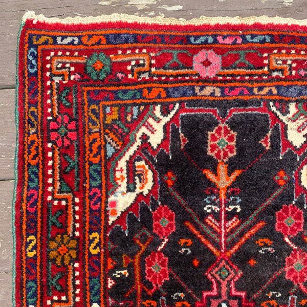 Vintage Rug, 2' 3 x 3' 9 Dark Blue