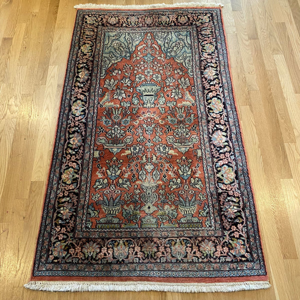 Vintage Rug, 3' x 5' 1 Dark Pink
