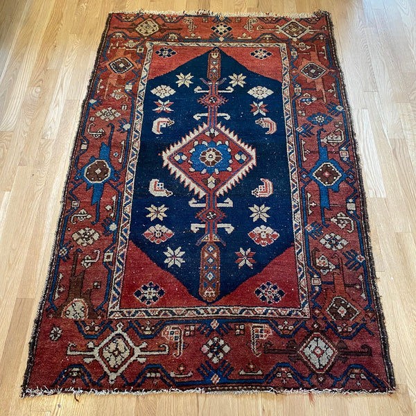 Vintage Rug, 3' 6 x 5' 5 Blue