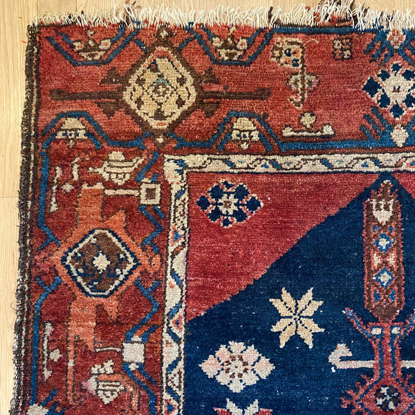Vintage Rug, 3' 6 x 5' 5 Blue