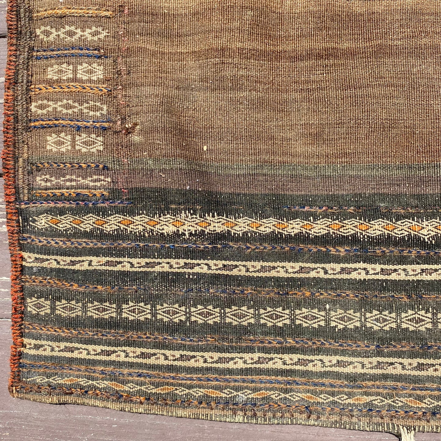 Vintage Flatweave, 3' 4 x 3' 3 Brown