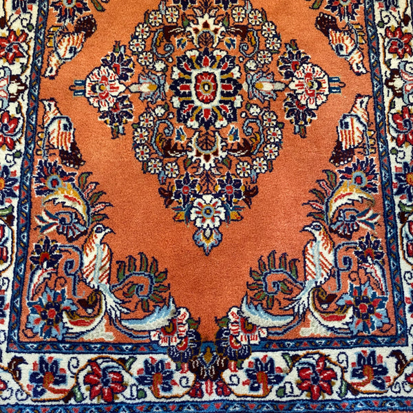 Vintage Rug, 2' 3 x 3' 2 Red Orange