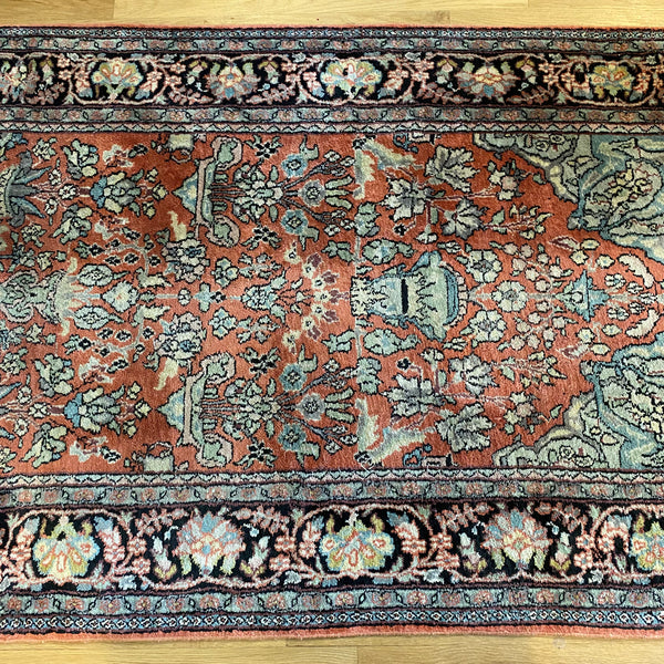 Vintage Rug, 3' x 5' 1 Dark Pink