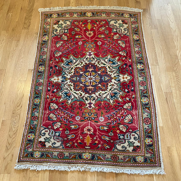 Vintage Rug, 3' 1 x 4' 9 Red