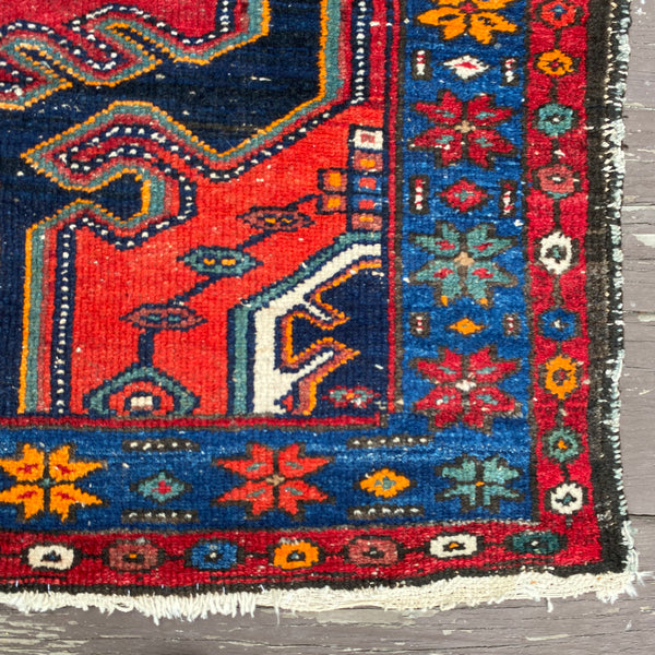 Vintage Rug, 3' 3 x 5' Blue