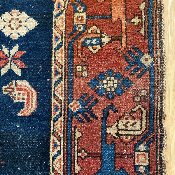 Vintage Rug, 3' 6 x 5' 5 Blue