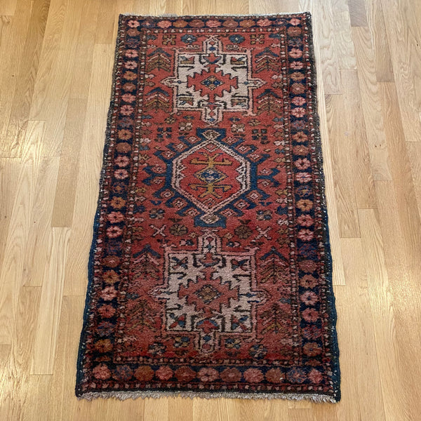 Vintage Rug, 2' 2 x 4' Red