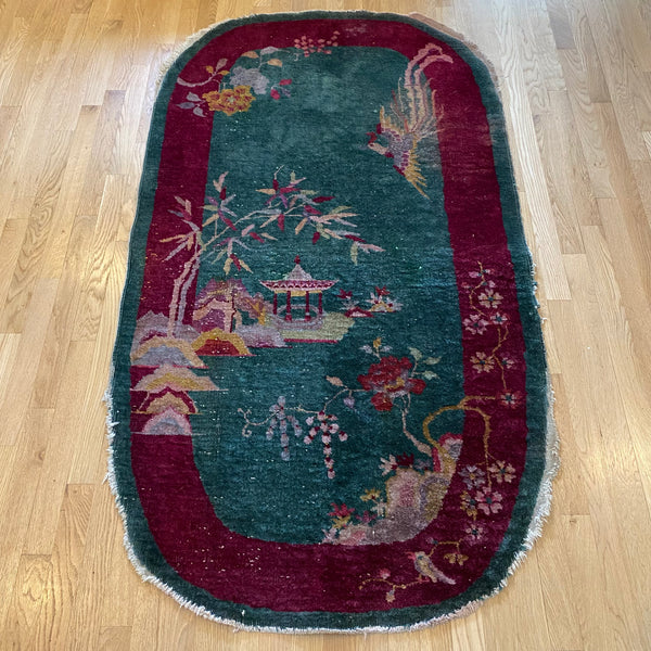 Vintage Rug, 3' 6 x 5' 10 Green