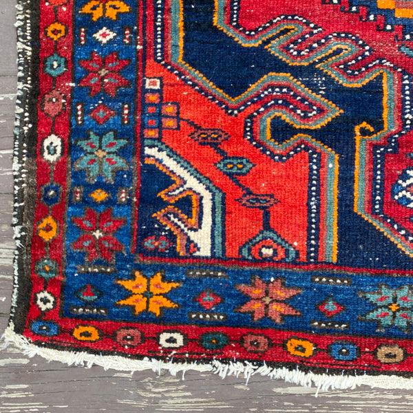 Vintage Rug, 3' 3 x 5' Blue