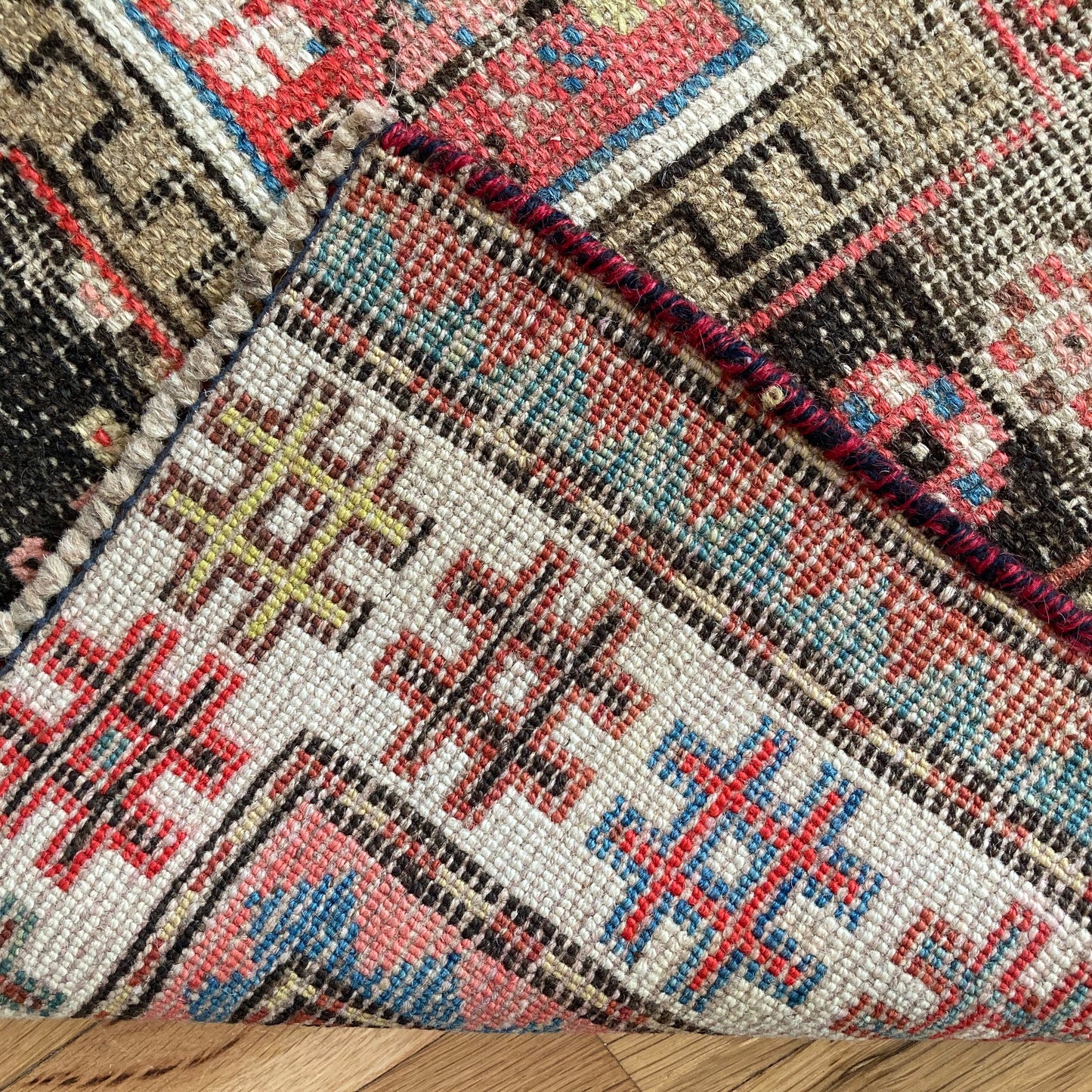 Vintage Rug, 3' 8 x 4' Brown Tribal