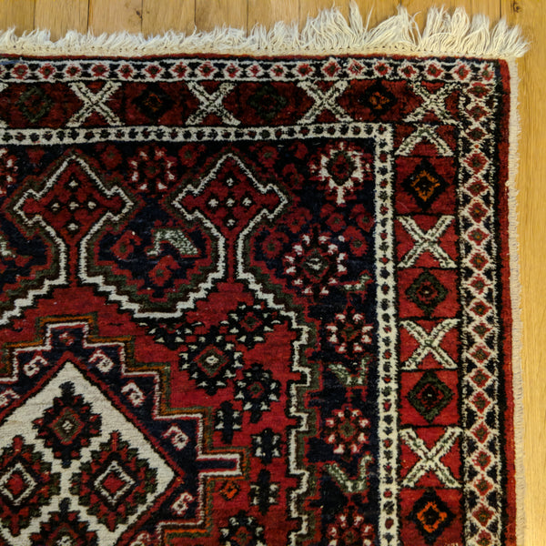 Vintage Rug, 3' 3 x 4' 8 Blue Tribal - Jessie's Oriental Rugs