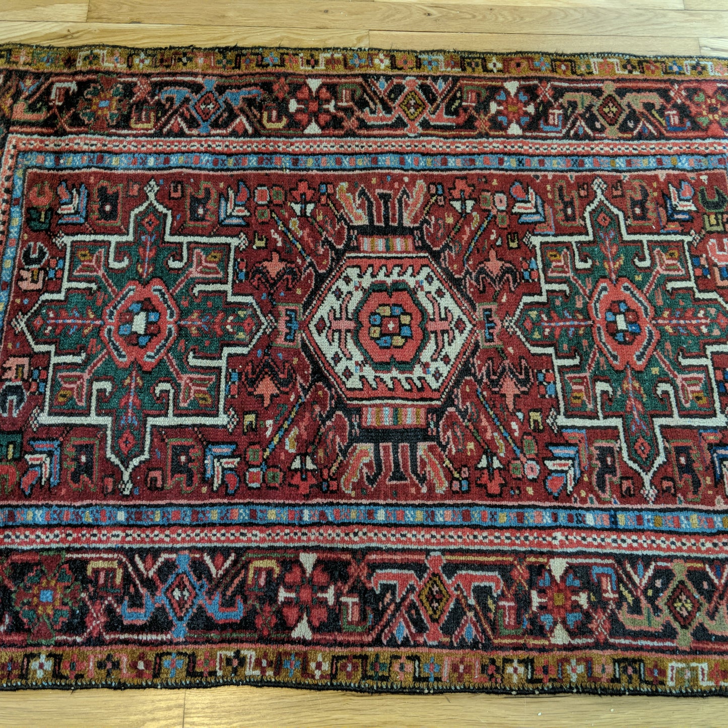 Vintage Rug, 3' 2 x 4' 7 Red Tribal