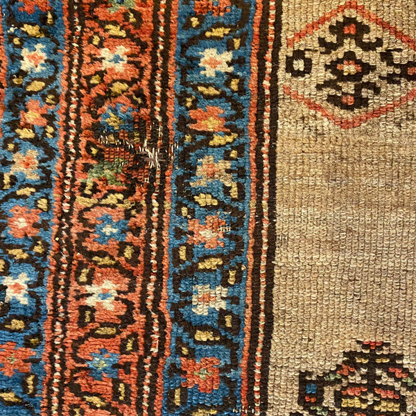 Antique Rug, 3' 4 x 6' 8 Dark Tan