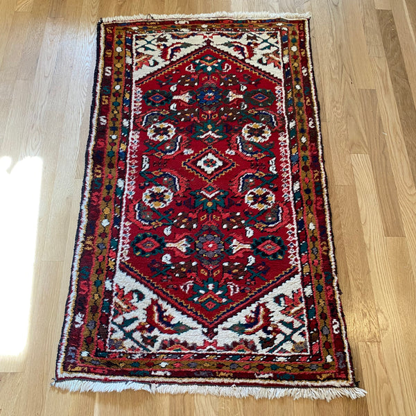 Vintage Rug, 2' 5 x 4' Red