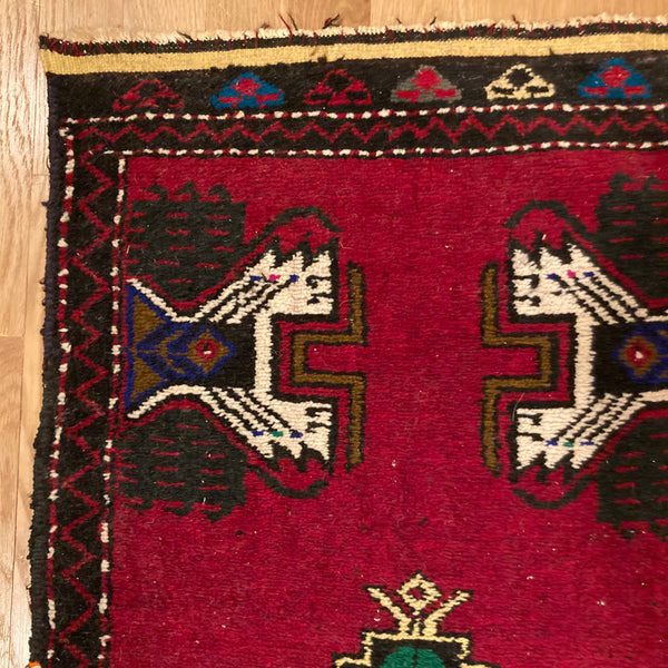 Turkish Rug, 1' 8 x 3' 10 Red