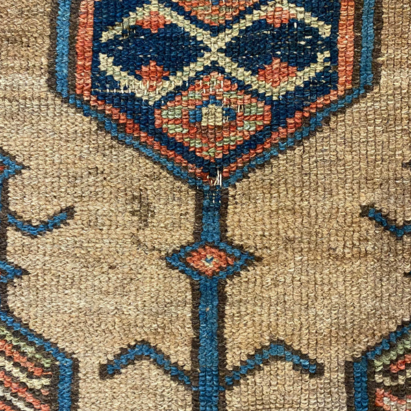 Antique Rug, 3' 4 x 6' 8 Dark Tan