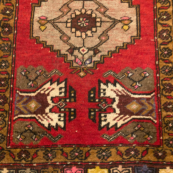 Turkish Rug, 1' 8 x 2' 11 Red