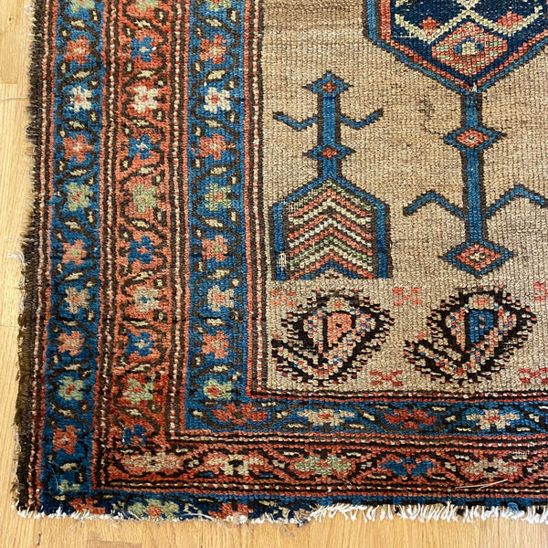 Antique Rug, 3' 4 x 6' 8 Dark Tan