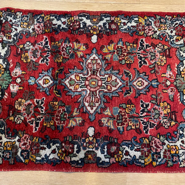 Vintage Rug, 2' x 2' 10 Red
