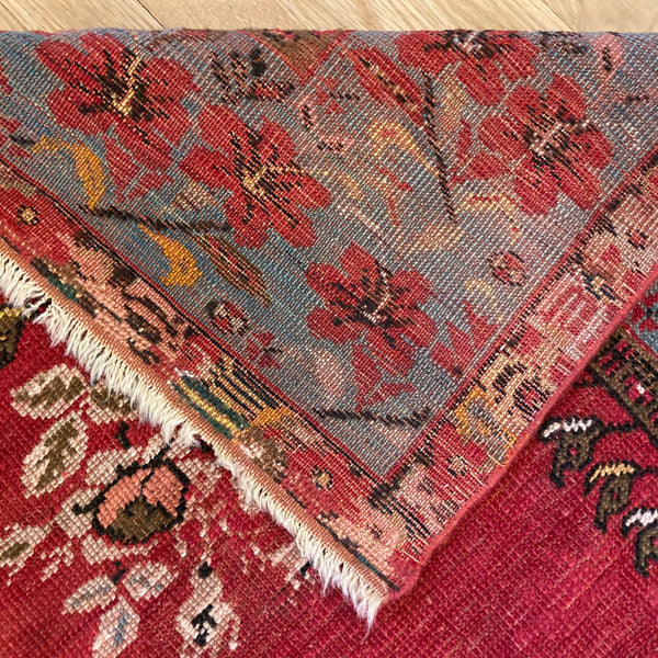 Antique Rug, 4' 2 x 7' 2 Red