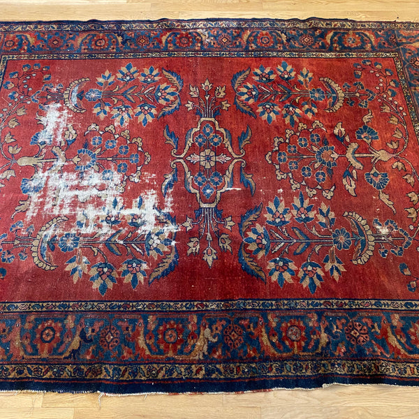 Vintage Rug, 5' x 6' 6 Dark Pink