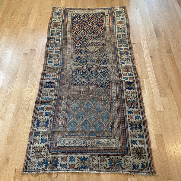 Antique Rug, 3' x 6' 4 Blue