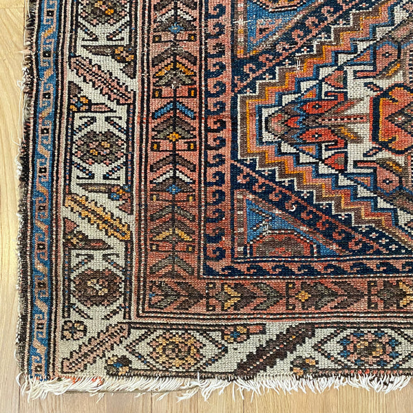 Antique Rug, 3' 5 x 5' 9 Blue