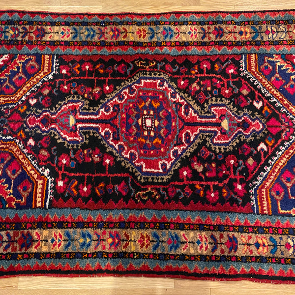 Vintage Rug, 2' 9 x 4' 2 Dark Blue