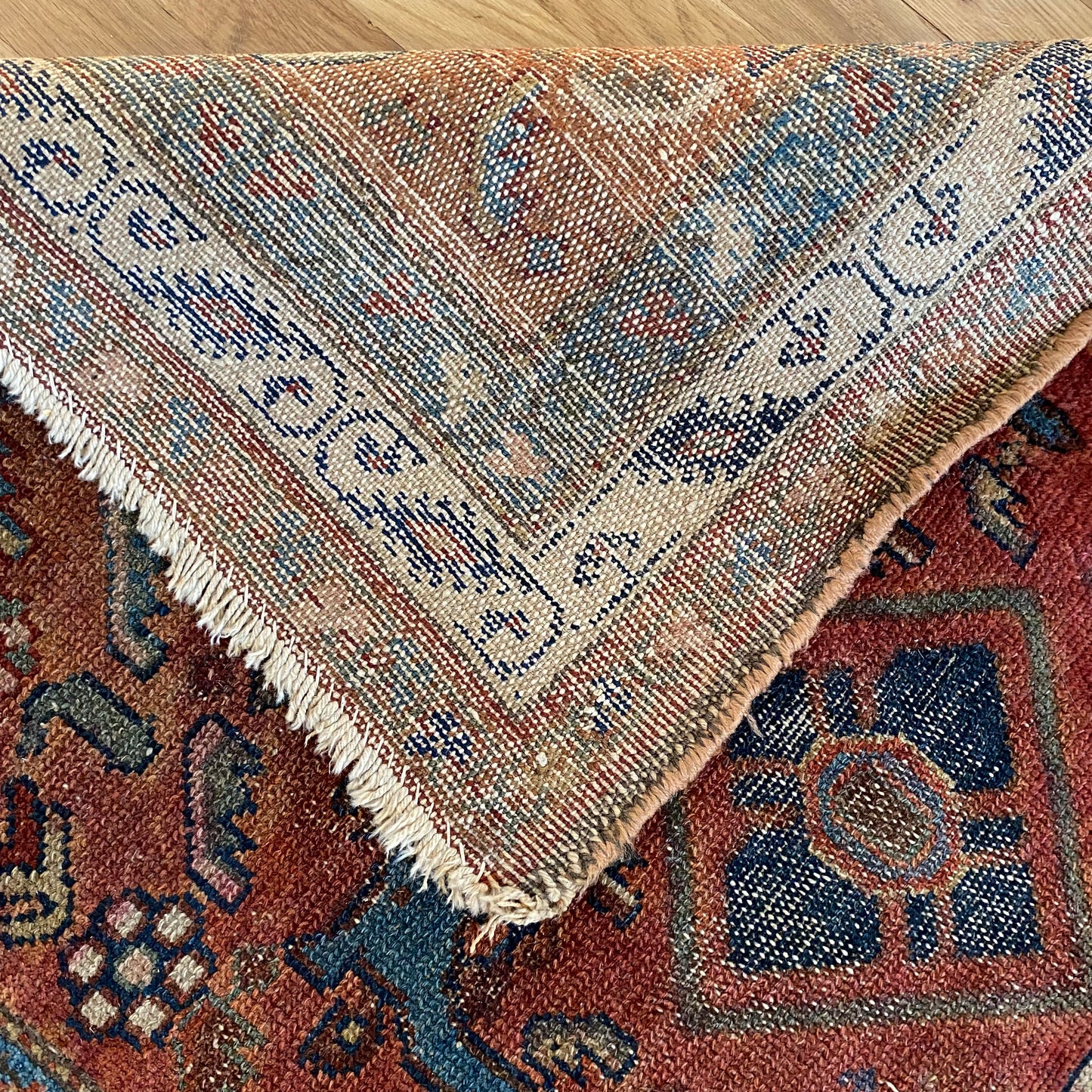 Antique Rug, 2' 11 x 5' 5 Dark Pink