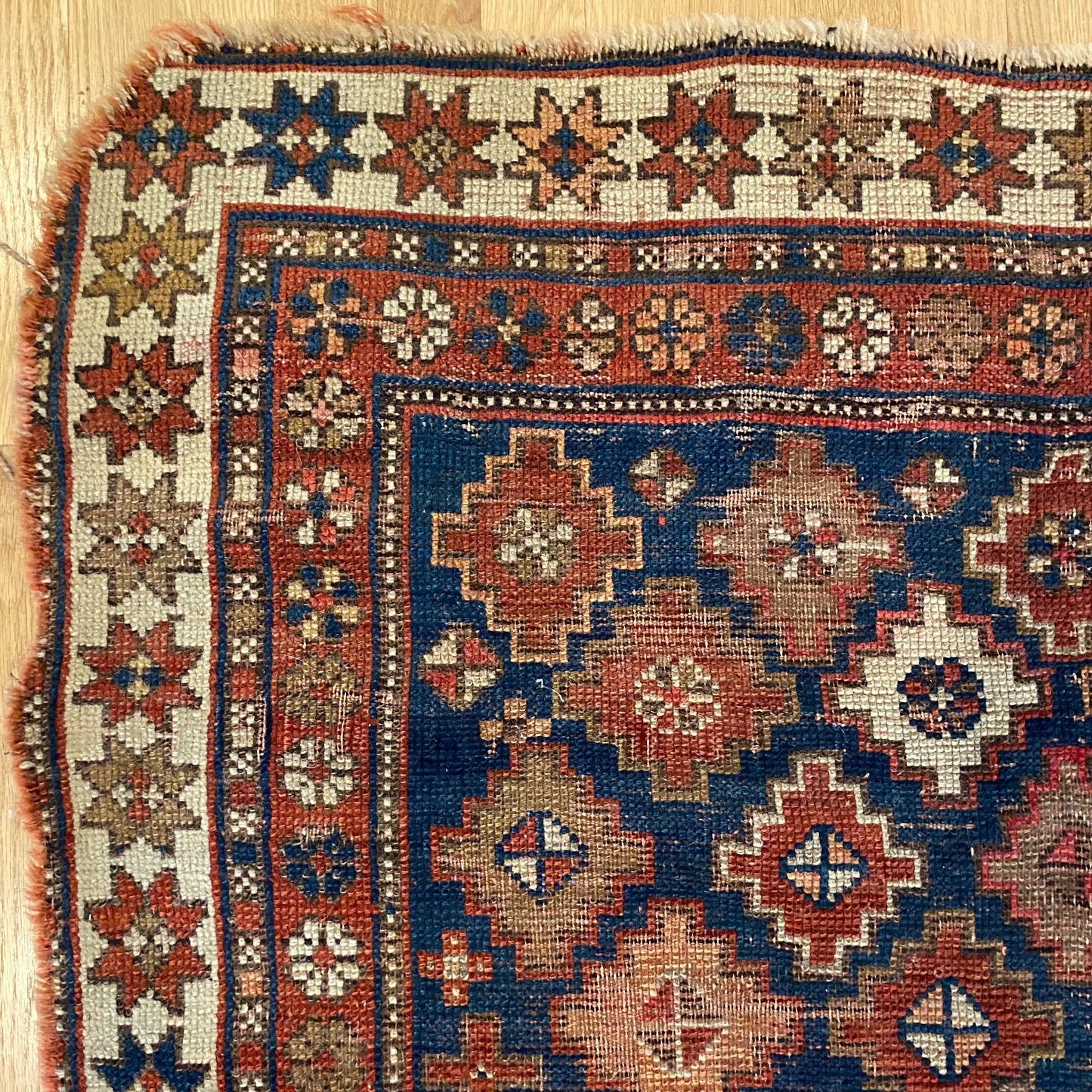 Antique Rug, 3' 4 x 4' 10 Blue