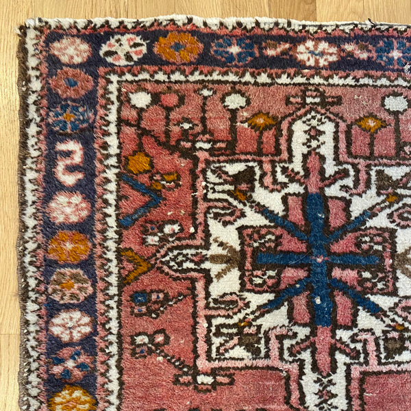 Vintage Rug, 2' 4 x 4' Red