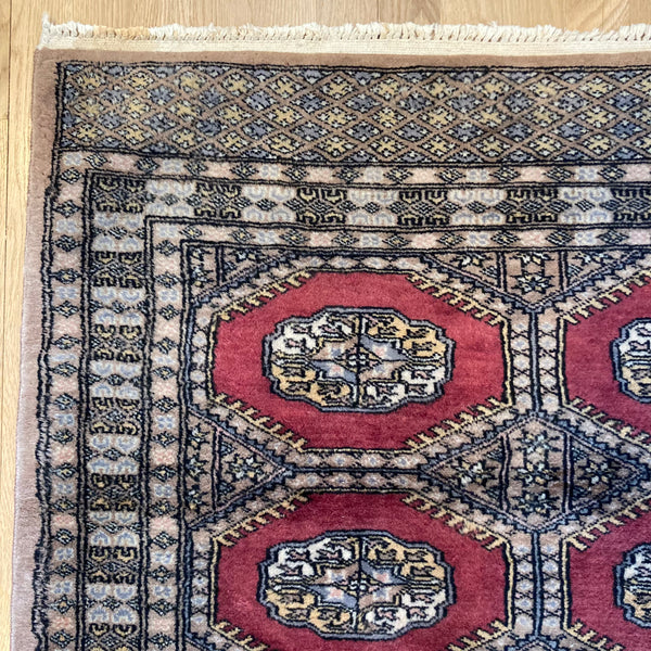 Vintage Rug, 3' x 5' 2 Red Bokhara