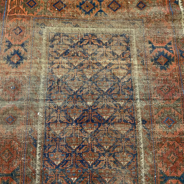 Antique Rug, 2' 10 x 5' 5 Blue