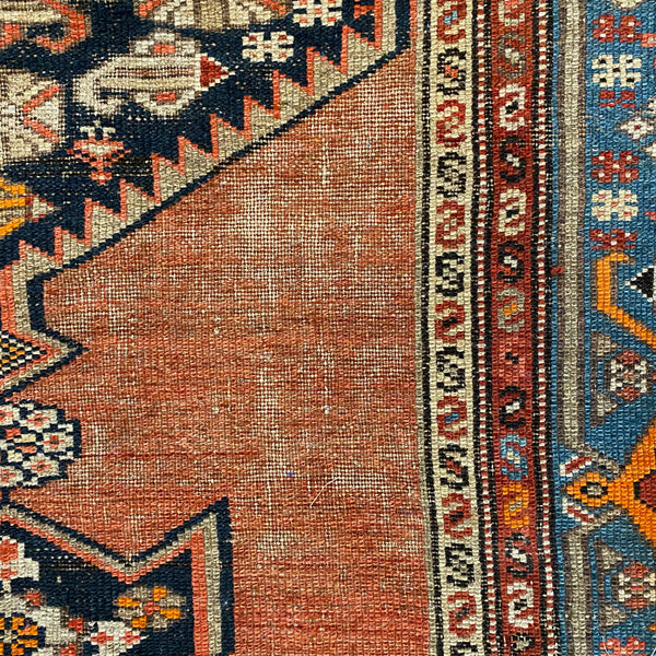 Antique Rug, 3' 10 x 6' 9 Red Orange