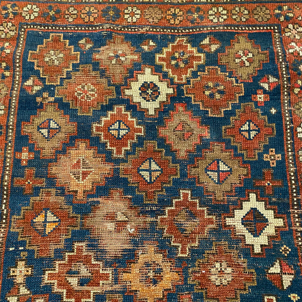 Antique Rug, 3' 4 x 4' 10 Blue