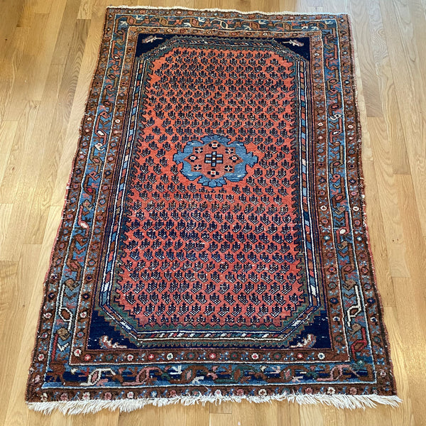 Vintage Rug, 3' 2 x 4' 11 Soft Red Orange