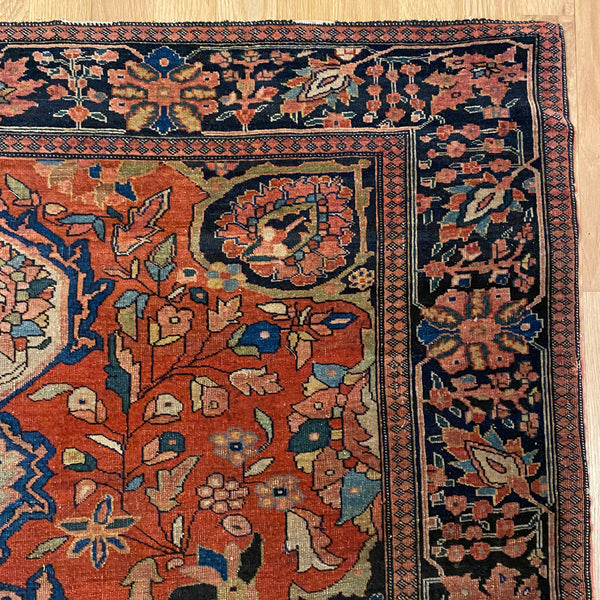 Antique Rug, 3' 6 x 4' 10 Red