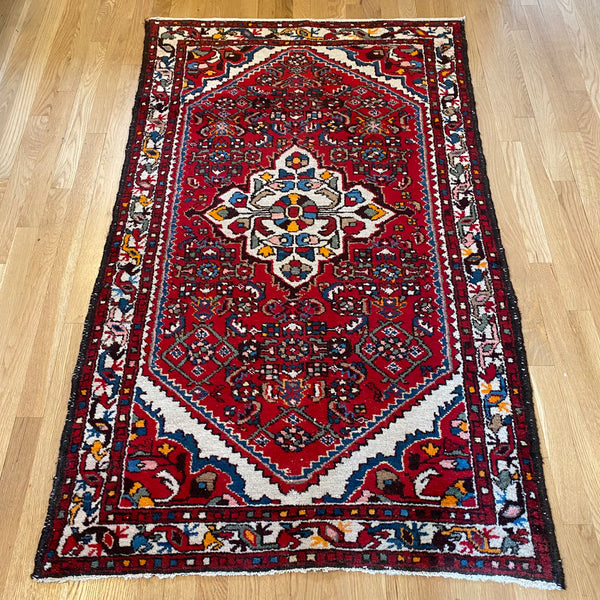 Vintage Rug, 3' 4 x 5' 5 Red