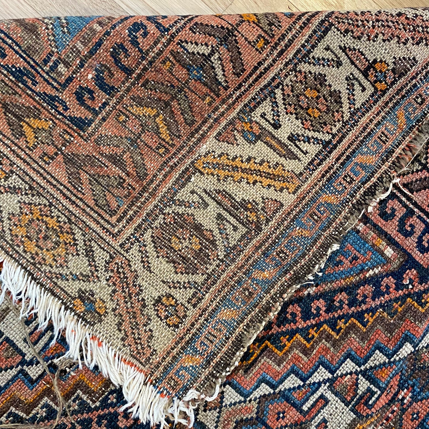 Antique Rug, 3' 5 x 5' 9 Blue