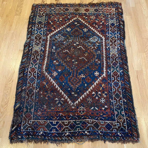 Vintage Rug, 3' 2 x 4' 7 Red Brown