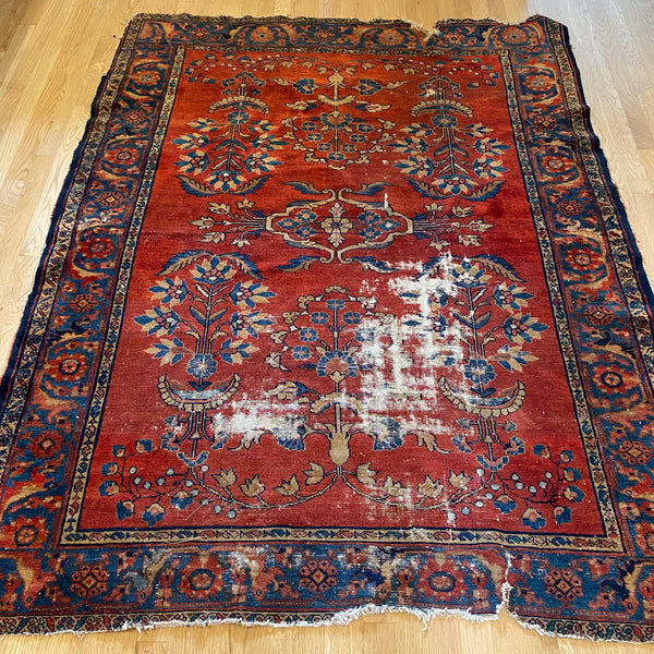 Vintage Rug, 5' x 6' 6 Dark Pink