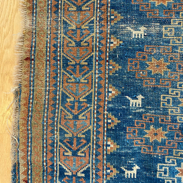 Antique Rug, 3' 6 x 5' 2 Blue