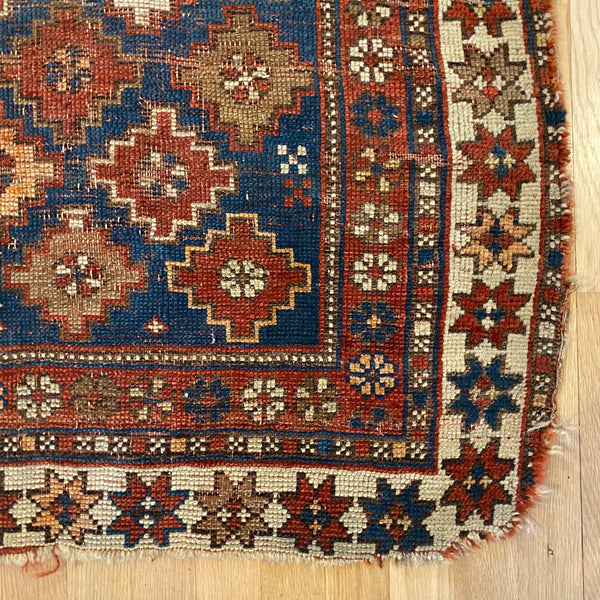 Antique Rug, 3' 4 x 4' 10 Blue