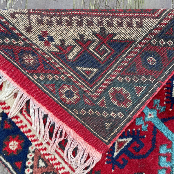 Vintage Rug, 2' 5 x 9' 8 Red