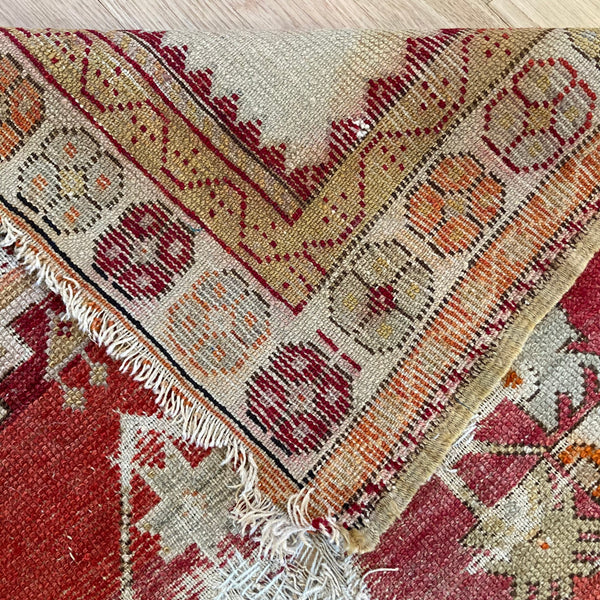 Antique Rug, 3' 1 x 4' 3 Red Turkish