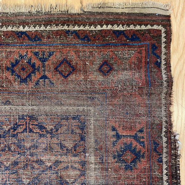 Antique Rug, 2' 10 x 5' 5 Blue