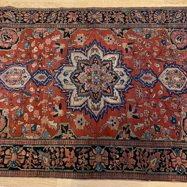 Antique Rug, 3' 6 x 4' 10 Red